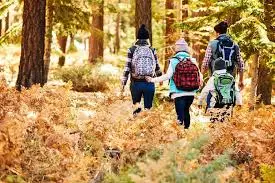 Family hiking Indian Nose