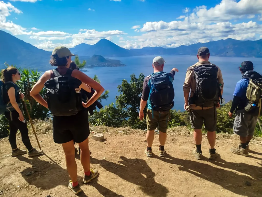 Small group enjoying Lake Atitlán adventure activities on a multi-day itinerary