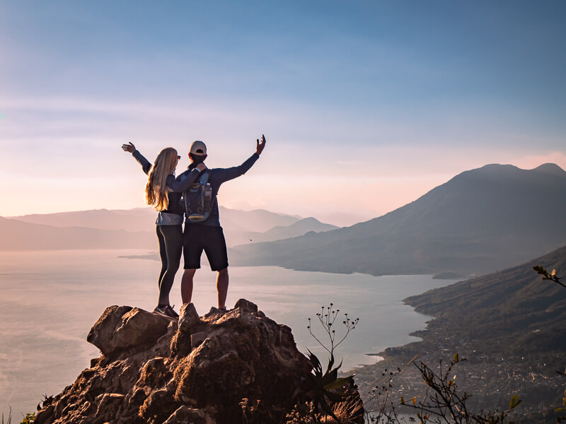 Hiking the Indian Nose trail overlooking Lake Atitlán